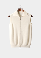 PURE CASHMERE IVORY BODY WARMER VEST
