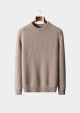 PURE CASHMERE BEIGE HEAVYWEIGHT CREWNECK