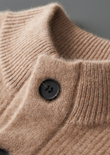PURE CASHMERE BEIGE BUTTON OVERSHIRT