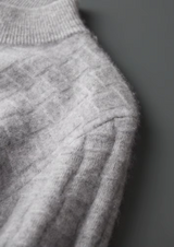 PURE EXTRA-FINE MERINO WOOL TEXTURED MOCKNECK