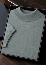 PREMIUM CASHMERE MOCK NECK T-SHIRT