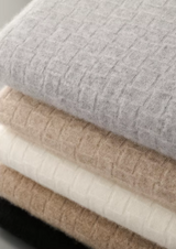 PURE EXTRA-FINE MERINO WOOL TEXTURED MOCKNECK