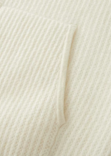 PURE EXTRA-FINE MERINO WOOL RIBBED ZIPPER HOODIE