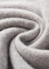 PURE CASHMERE LIGHT GRAY MOCKNECK SWEATER