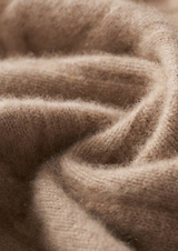 PURE CASHMERE SAND CABLE KNIT HOODIE