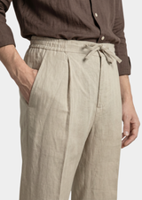 DRAWSTRING COASTAL TROUSERS - Sand