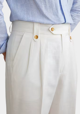 CAGLIARI PLEATED COASTAL TROUSERS - White