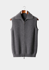 PURE CASHMERE DARK GRAY BODY WARMER VEST