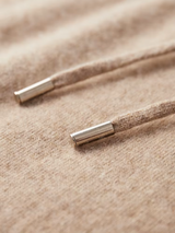 PURE EXTRA-FINE MERINO WOOL BEIGE LEISURE HOODIE