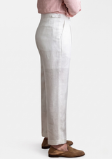 TUSCANY PLEATED COASTAL TROUSERS - White